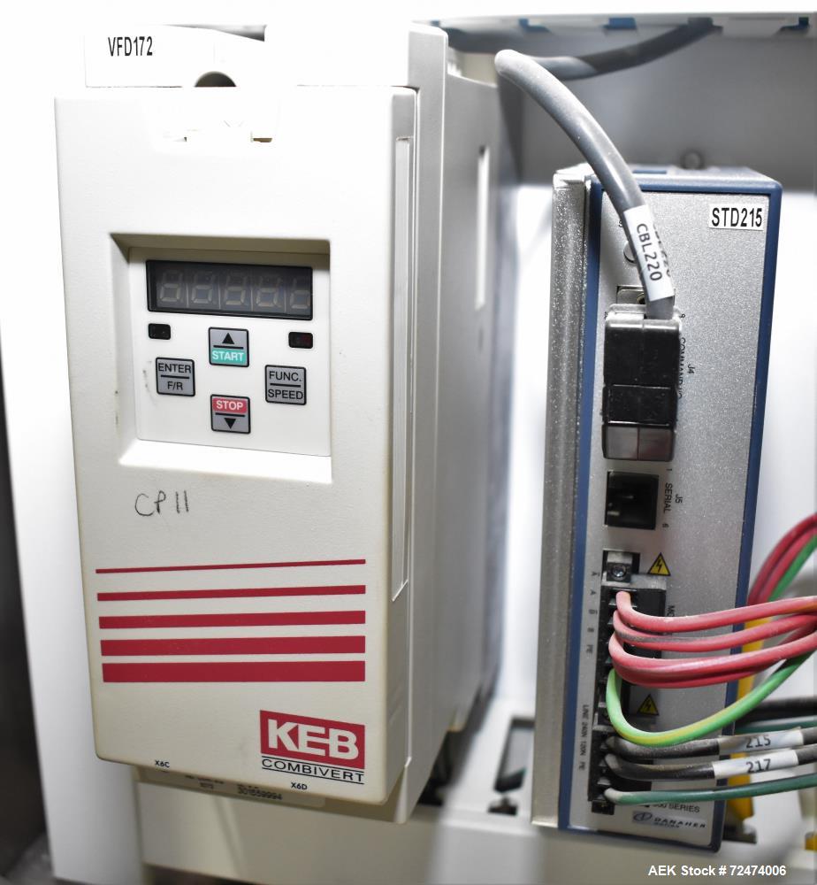 Used Matrix Packaging Mercury HS High Speed Vertical, Form, Fill and Seal Machine. Capable of speeds up to 140 BPM. Bag size range: 1.75" - 11" (Width) x 2.5" - 15" (Length). Has side belt pull downs...